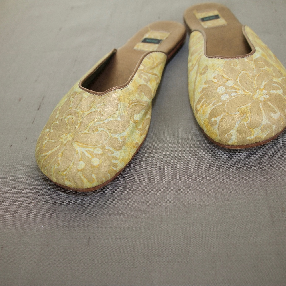 Mere Silk and Leather Mules